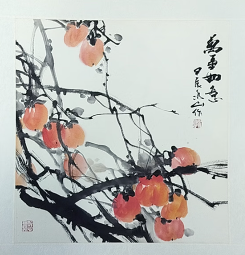 纯手绘字画名家真迹荷花 果实 禾香 坚毅 欣欣向荣 收获田野国画 收获田野100*200厘米