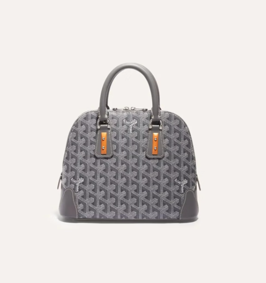 GOYARD戈雅女包Vendome老花帆布拼牛皮迷你贝壳包手提单肩包